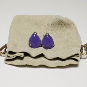925 Silver Lavender Jade Earrings